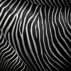 Fototapeta na wymiar Zebra Animal Print Black and White Skin Pattern