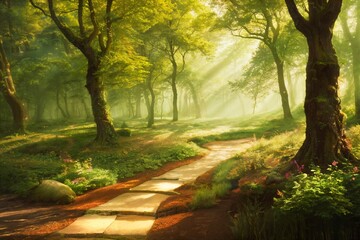 magical forest landscape with created by Generative AI