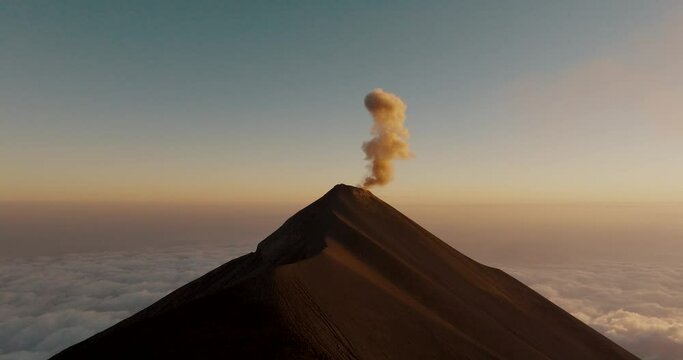 Smoke coming out of Fuego volcano eruption in Guatemala