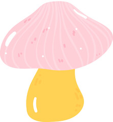 Cute colorful mushroom organic simple flat vector