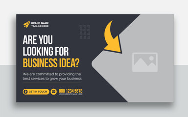 Business youtube thumbnail and web banner template design