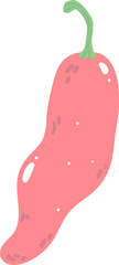 Cute red chilli vegetable organic simple flat vector