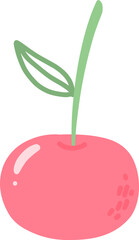 Cute red cherry fruit organic simple flat vector