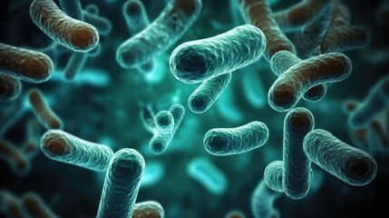 Bacterial Life Through the Lens of a Microscope: Immersing into the Minuscule yet Astoundingly Intricate World of Microorganisms - Exhibited in a Viewer-friendly 16:9 Screen Proportions -Generative Ai