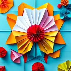 折り紙アートで作られた花,Generative AI AI画像