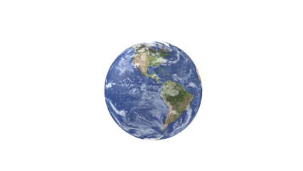 earth globe on transparent background. Earth globe on white. 