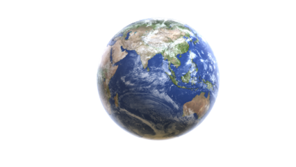 earth globe on transparent background. Earth globe on white. 