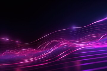 Fototapeta na wymiar abstract futuristic background with pink purple glowing neon moving high speed wave lines and bokeh lights. Data transfer concept Fantastic wallpaper, Ai Generative
