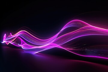 abstract futuristic background with pink purple glowing neon moving high speed wave lines and bokeh lights. Data transfer concept Fantastic wallpaper, Ai Generative