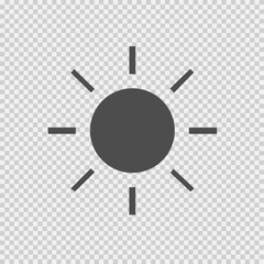 Sun vector icon eps 10. Simple isolated pictogram.