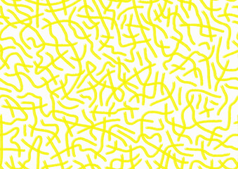Abstract hand - drawn drawing with yellow sloppy strokes of lines on a white background .Seamless drawing.