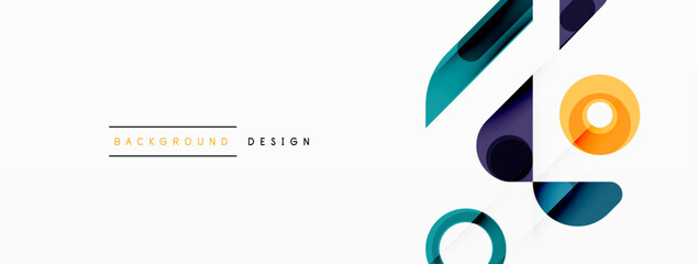 Colorful triangles and circles abstract background. Design for wallpaper, banner, background, landing page, wall art, invitation, prints, posters