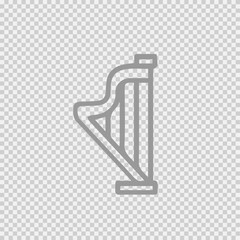 Harp vector icon. Music instrument simple isolated illustration.