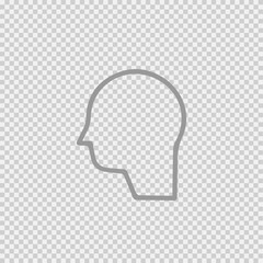Head vector icon. Human face profile illustration.