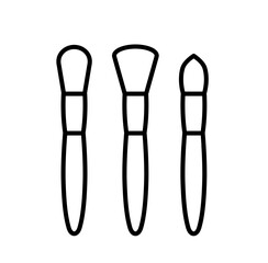 Cute makeup brushes palette outline icon