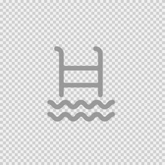 Ladder pool vector icon. Swimming flat line illustration. Simple pictogram.