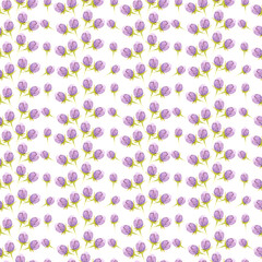 Hand drawn watercolor purple abstract berry seamless pattern on white background. Gift-wrapping, textile, fabric, wallpaper.