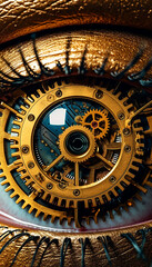 A close-up of a woman's eye. Generative AI	