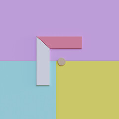 Fototapeta premium Color Geometry 3D Alphabet or PNG Letters or Backgrounds