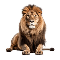 Isolated Lion on Transparent Background. AI