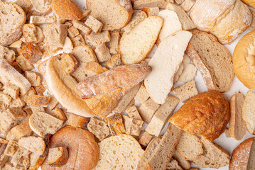 Slices of old, dry bread. Intended for a breadcrumbs of for the cattle. Dryied bread.