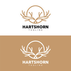 Deer Horn Logo, Animal Vector, Minimalist Simple Design, Illustration Symbol Icon