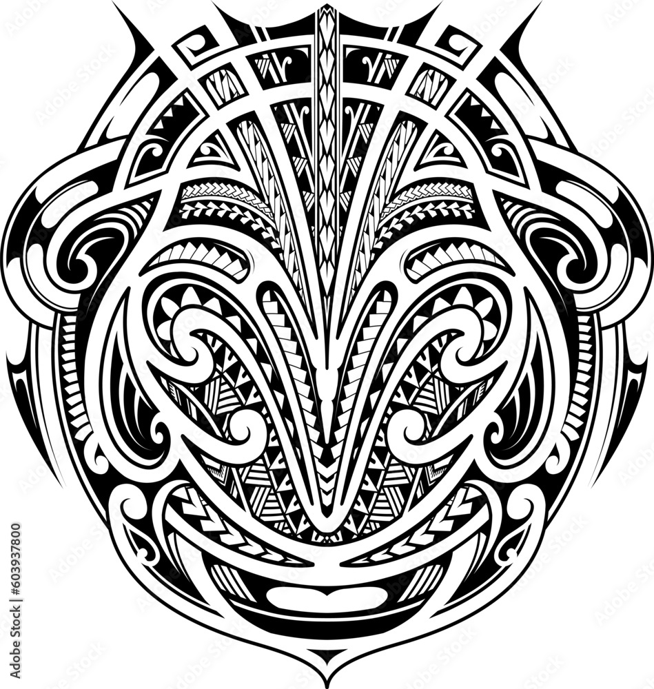 Wall mural polynesian style tattoo. good for shoulder or pectoral area