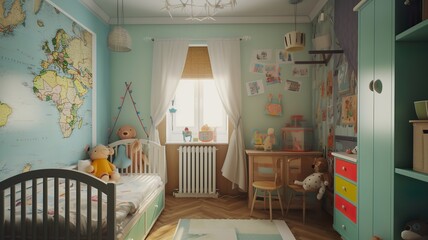 a children's room, which is every child's dream, beautiful colors, cool design