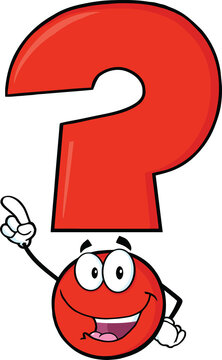 recommend clip art: Happy Red Question Mark Cartoon Character Pointing With Finger. Hand Drawn Illustration Isolated On Transparent Background