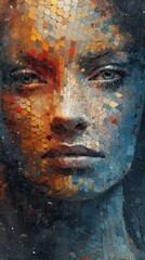 Painting of the woman, close up view. Beautiful illustration picture. Generative AI