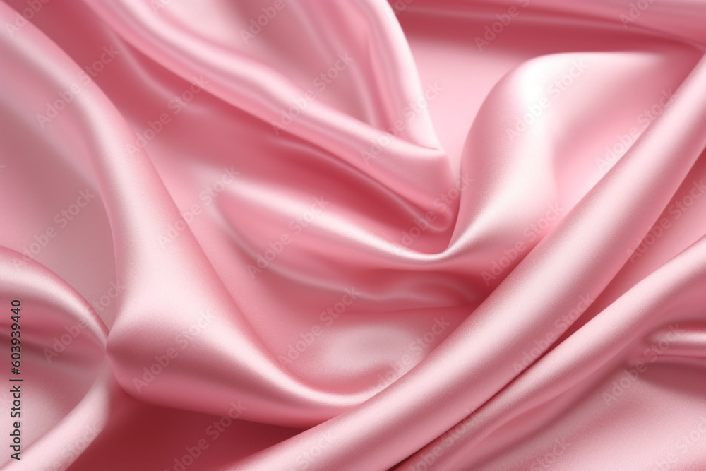 Poster pink silk fabric background texture abstract pattern. luxury satin cloth 3d rendering. generative ai
