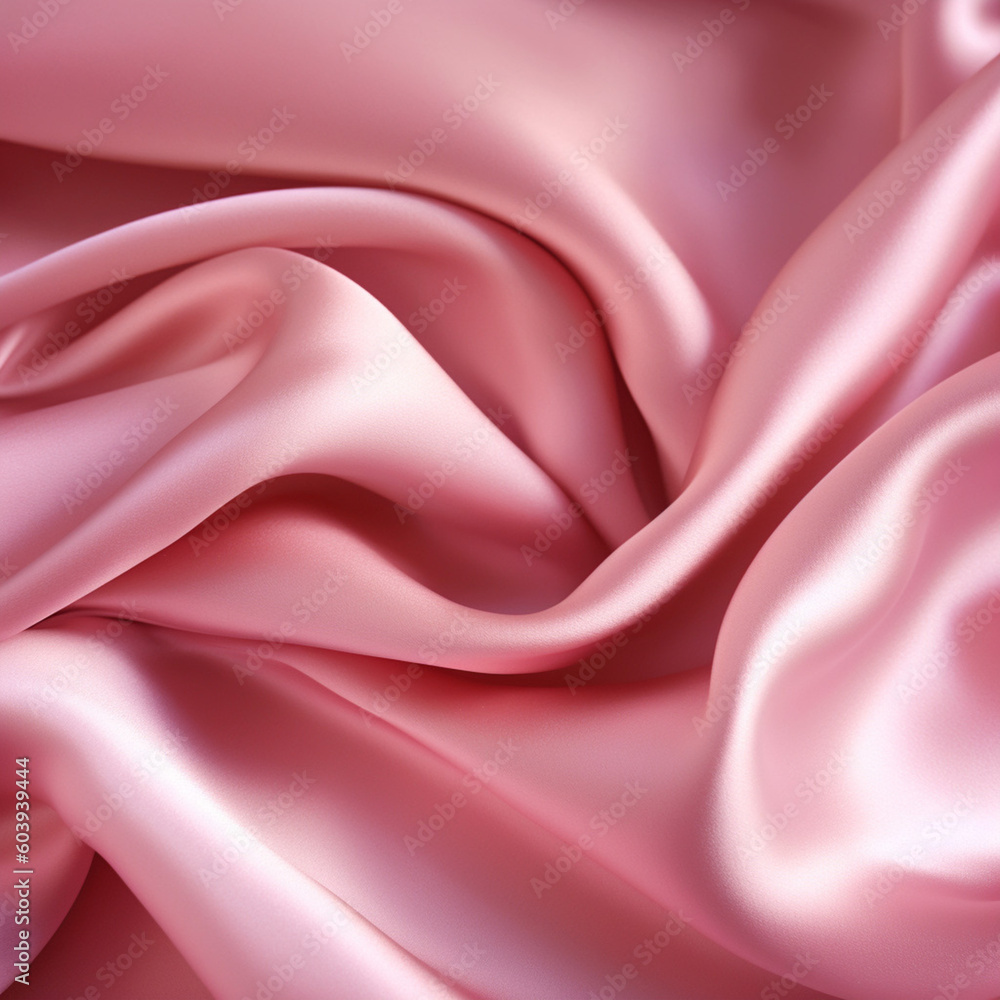 Poster pink silk fabric background texture abstract pattern. luxury satin cloth 3d rendering illustration. 
