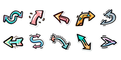 arrow stickers vector set collection graphic clipart design