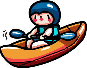 Naklejka premium kayaking png graphic clipart design