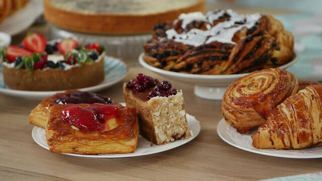 delicious pastries on the pastry table
