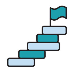 Filled Line SUCCESS LADDER design vector icon design vector line icon svg