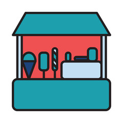 Filled Line ICE CREAM STAND design vector icon design vector line icon svg