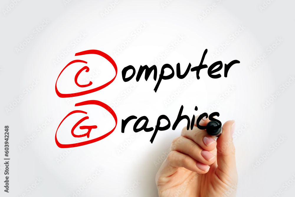 Poster cg - computer graphics are methods for digitally synthesizing and manipulating visual content, acron