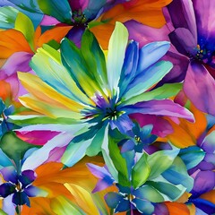543 Abstract Watercolor Blooms: An artistic and expressive background featuring abstract watercolor blooms in vibrant and blended colors that create a dynamic and creative ambiance3, Generative AI