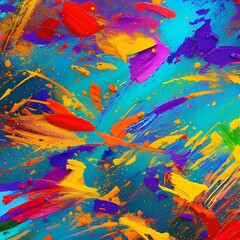 537 Abstract Paint Splatters: An artistic and expressive background featuring abstract paint splatters in bold and vibrant colors that create a dynamic and creative ambiance1, Generative AI