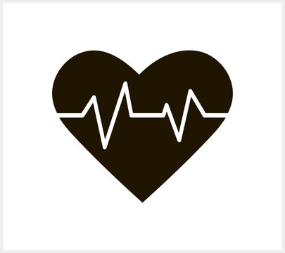 Doodle medicine heart icon. Stencil vector stock illustration. EPS 10