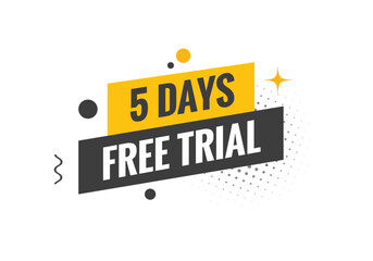5 days Free trial Banner Design. 5 day free banner background