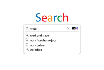 Search bar vector element design, isolated on white background. 