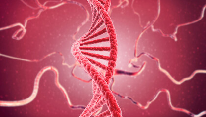 DNA strand on medical background. 3d illustration..