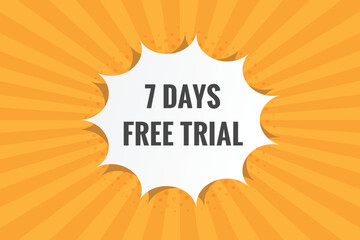 Fototapeta na wymiar 7 days Free trial Banner Design. 7 day free banner background