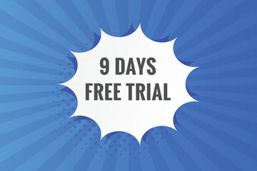 9 days Free trial Banner Design. 9 day free banner background