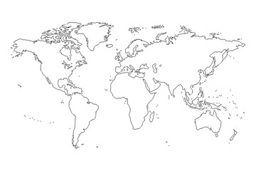 Fototapeta premium World map png hand-drawn illustration.