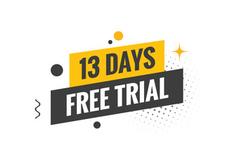 Obraz premium 13 days Free trial Banner Design. 13 day free banner background