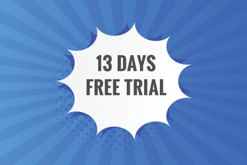 13 days Free trial Banner Design. 13 day free banner background