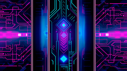 Art Deco inspired abstract technology background Generative AI